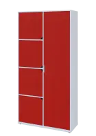 KSR6-82 P skříň šatní, 1x výsuvné ramínko, 4x dvířka, 2053x1022x400 mm, provedení pravé, bílá sněžná